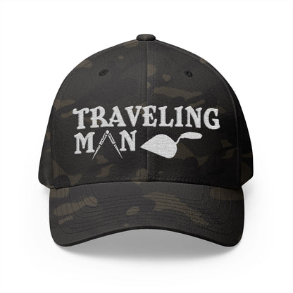 "A Traveling Man" Fitted Embroidered Hat