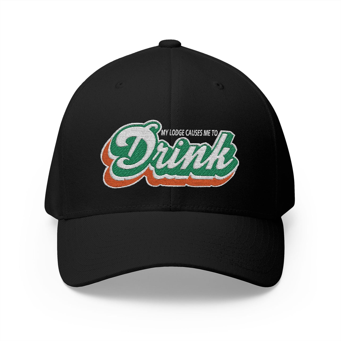 “My Lodge Causes Me to Drink – Fin & Tonic" Fitted Embroidered Hat