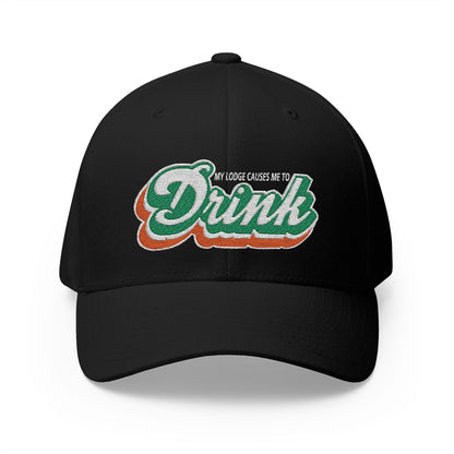 “My Lodge Causes Me to Drink – Fin & Tonic" Fitted Embroidered Hat