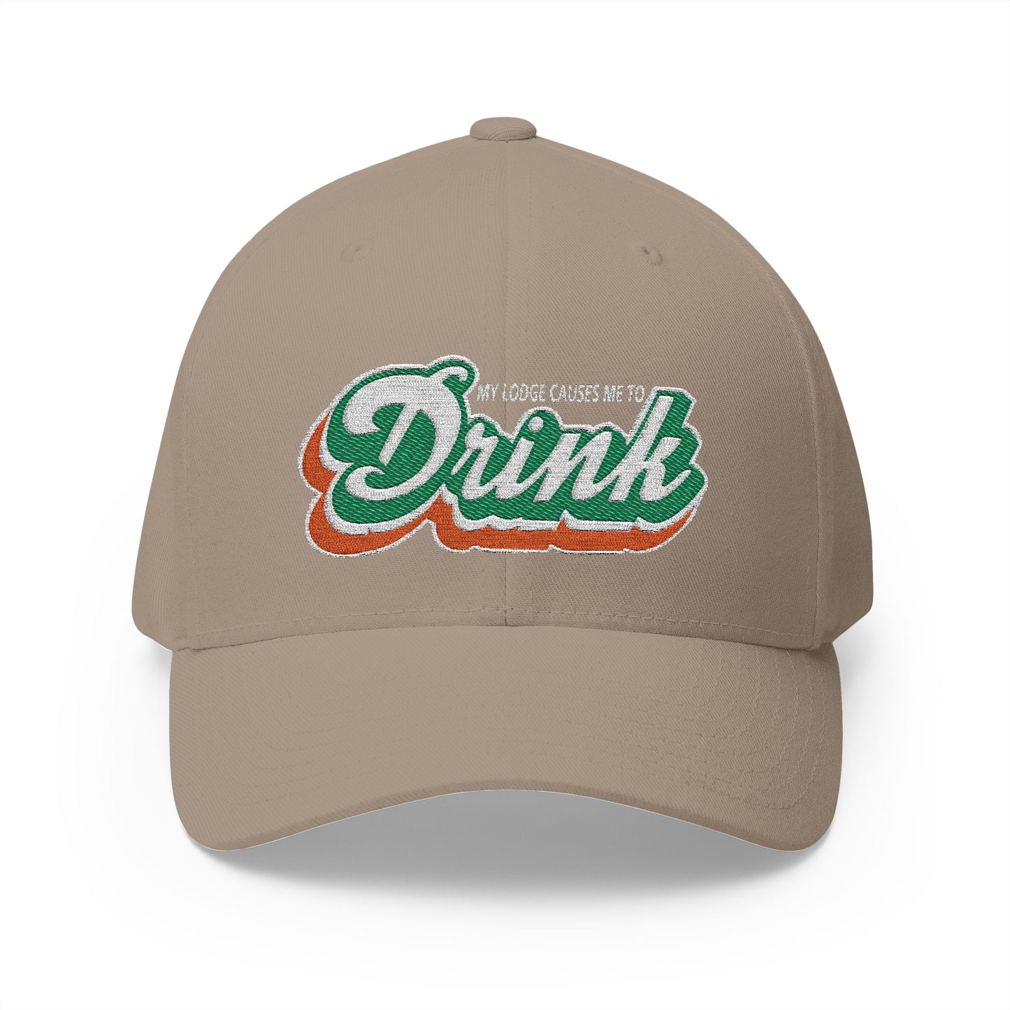 “My Lodge Causes Me to Drink – Fin & Tonic" Fitted Embroidered Hat
