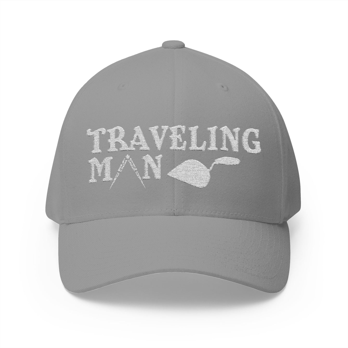 "A Traveling Man" Fitted Embroidered Hat