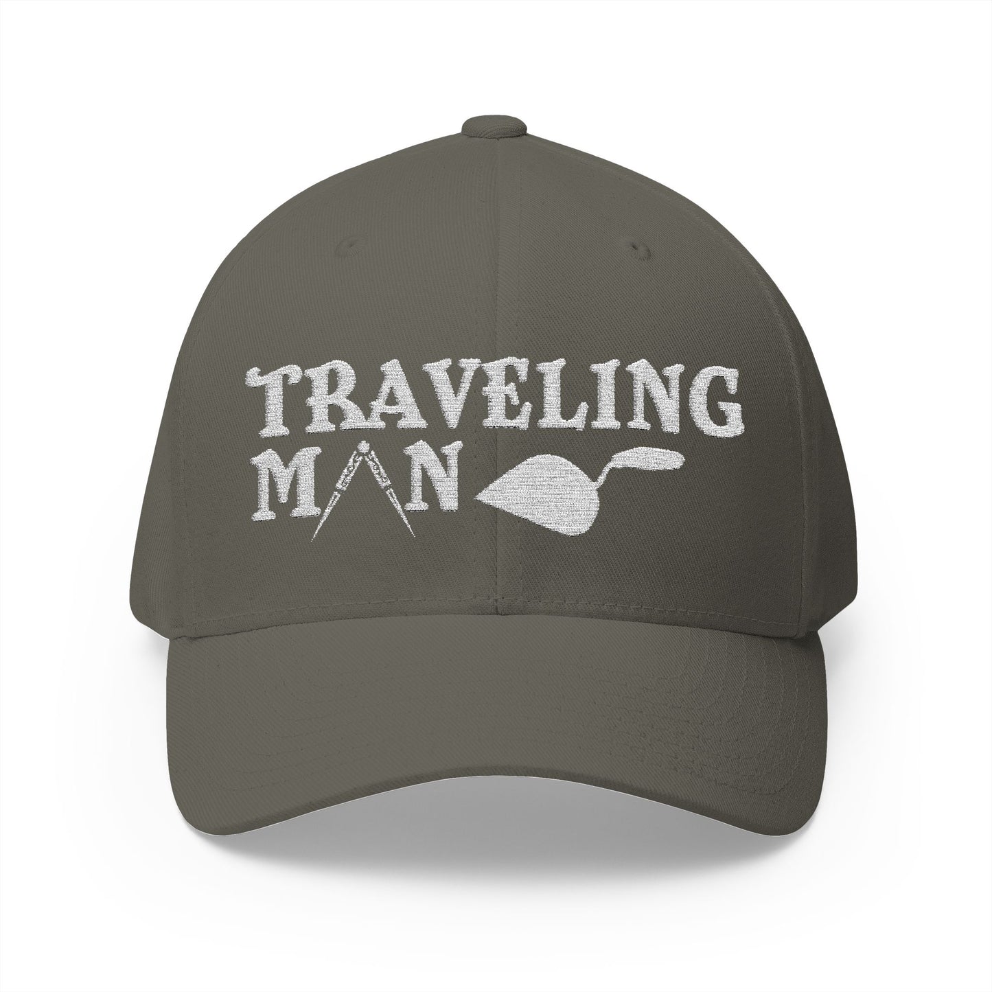 "A Traveling Man" Fitted Embroidered Hat