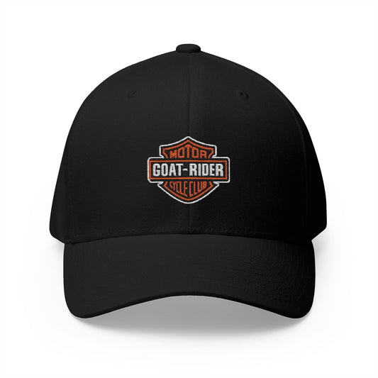“Goat Rider Motorcycle Club” Fitted Embroidered Hat
