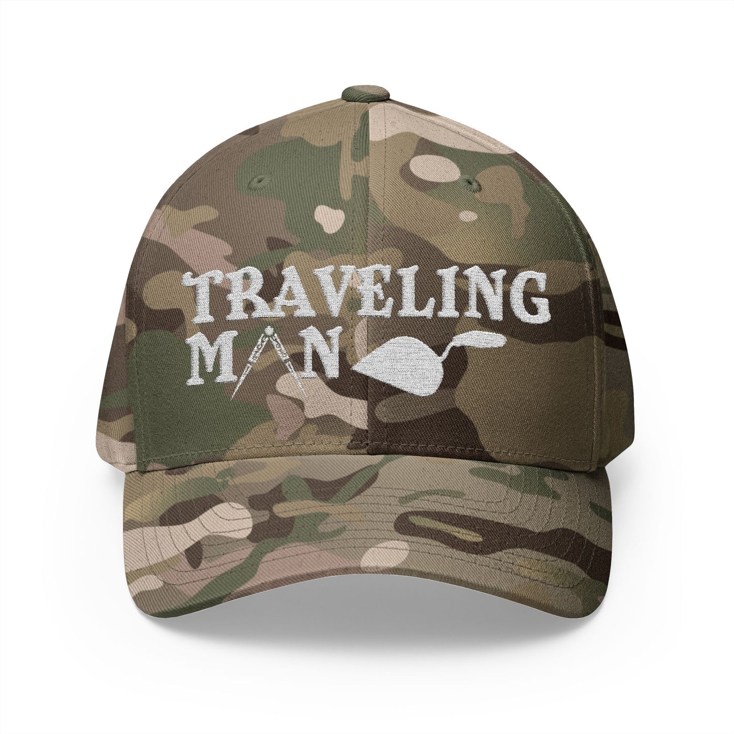 "A Traveling Man" Fitted Embroidered Hat