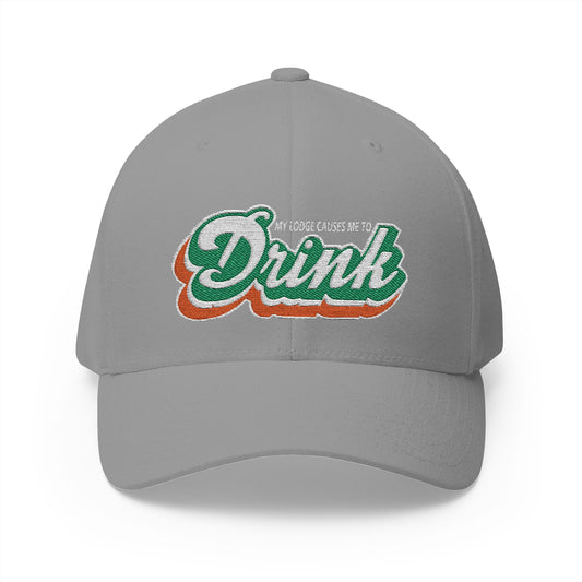 “My Lodge Causes Me to Drink – Fin & Tonic" Fitted Embroidered Hat